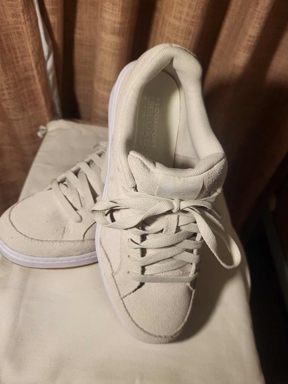 Under Armour Cream Lace-Up Athletic Sneakers